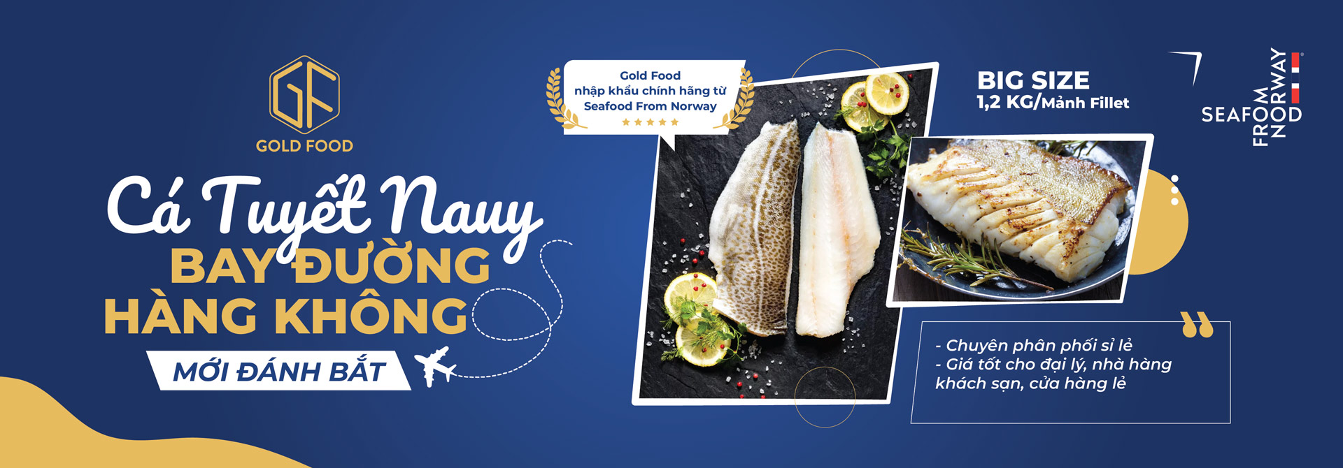 Cá tuyết Nauy bay đường hàng không